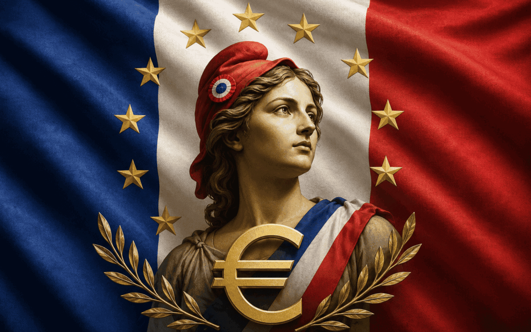 Illustration représentant le fonctionnement d'un fonds euro en assurance vie avec des investissements principalement en obligations d'État, générant des intérêts qui sont redistribués aux épargnants sous forme de rendement, tout en garantissant le capital.
