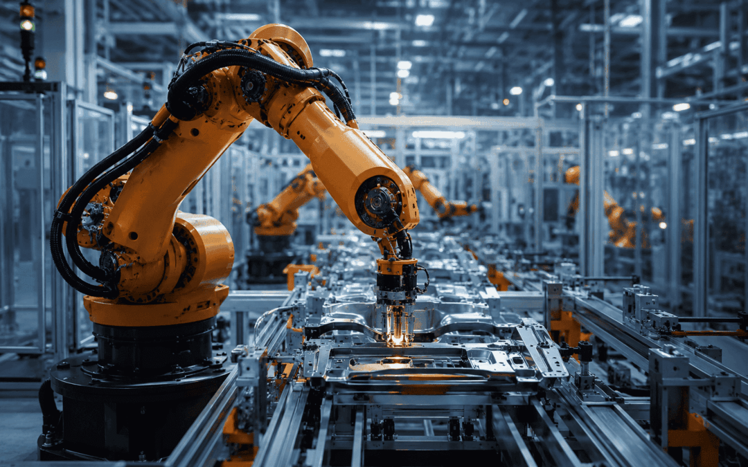 Robot industriel dans une usine automatisée